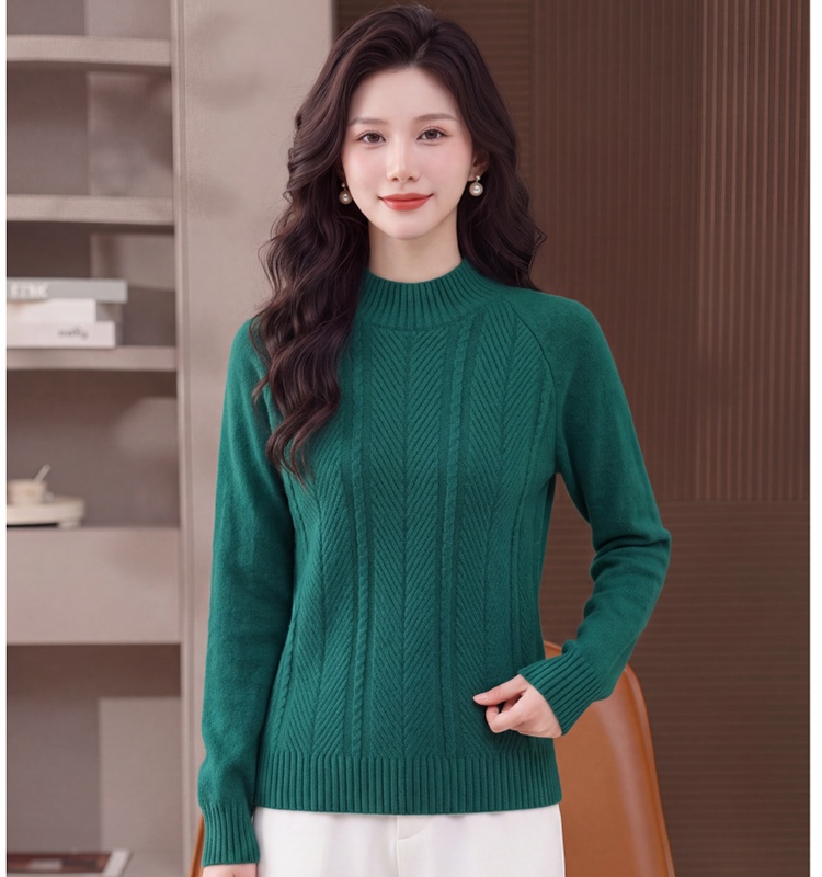 All-match half high collar tender knitted loose tops