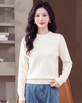 Western style sweater round neck tops for women