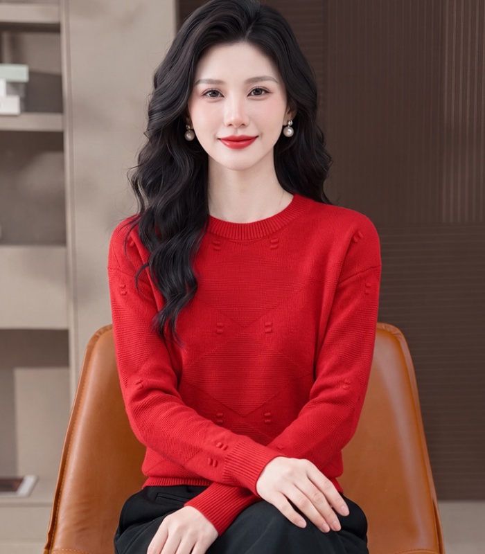 Western style sweater round neck tops for women