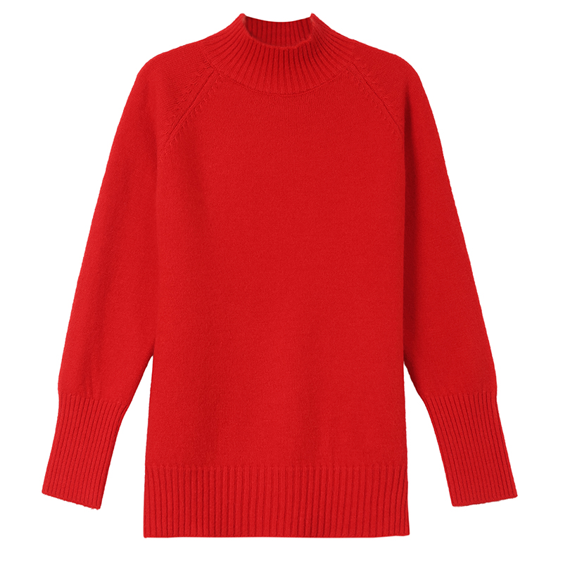 Half high collar sweater knitted tops for women