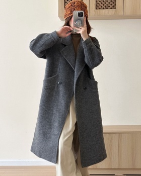 Light luxury autumn and winter long overcoat for women