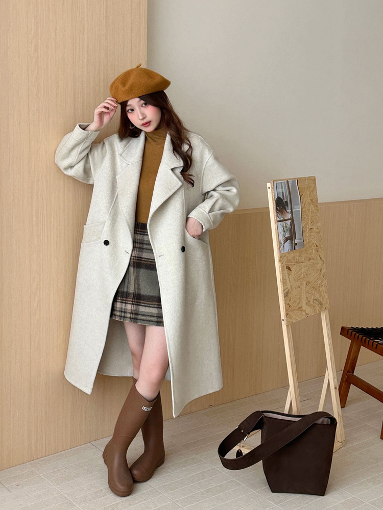 Light luxury autumn and winter long overcoat for women