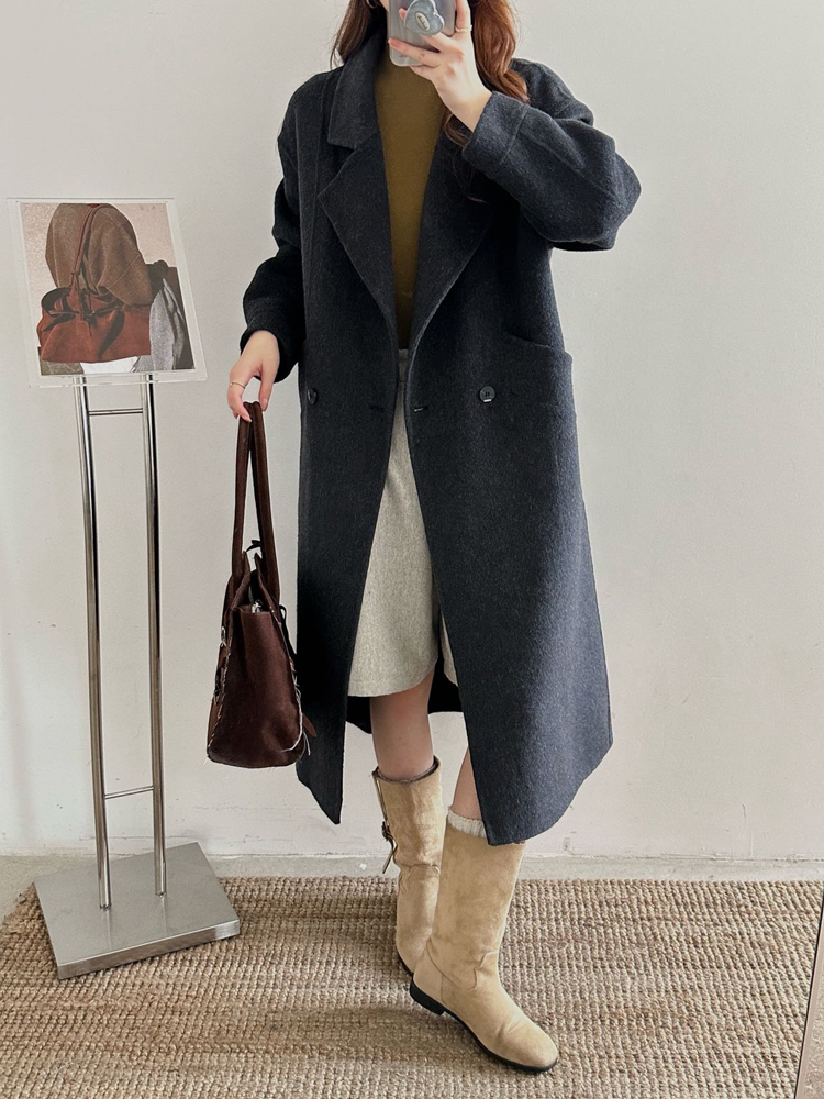 Light luxury autumn and winter long overcoat for women