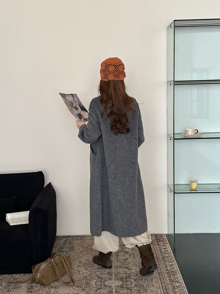 Light luxury autumn and winter long overcoat for women