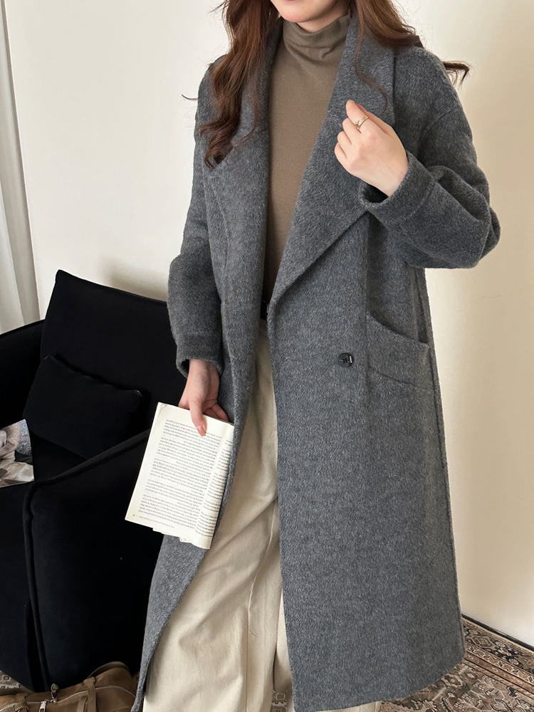 Light luxury autumn and winter long overcoat for women