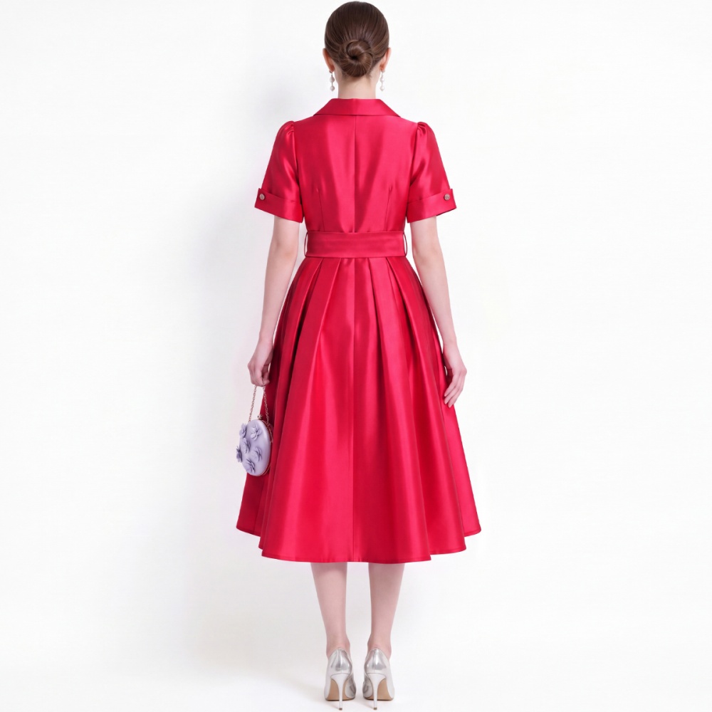 Satin temperament business suit single-breasted dress