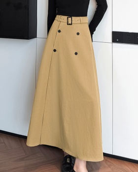 Autumn and winter big skirt pocket A-line long skirt