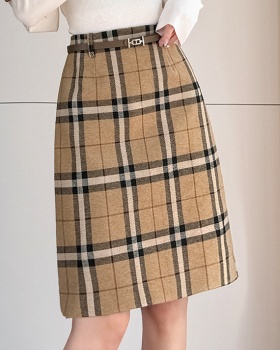 Retro all-match Woolen dress temperament short skirt