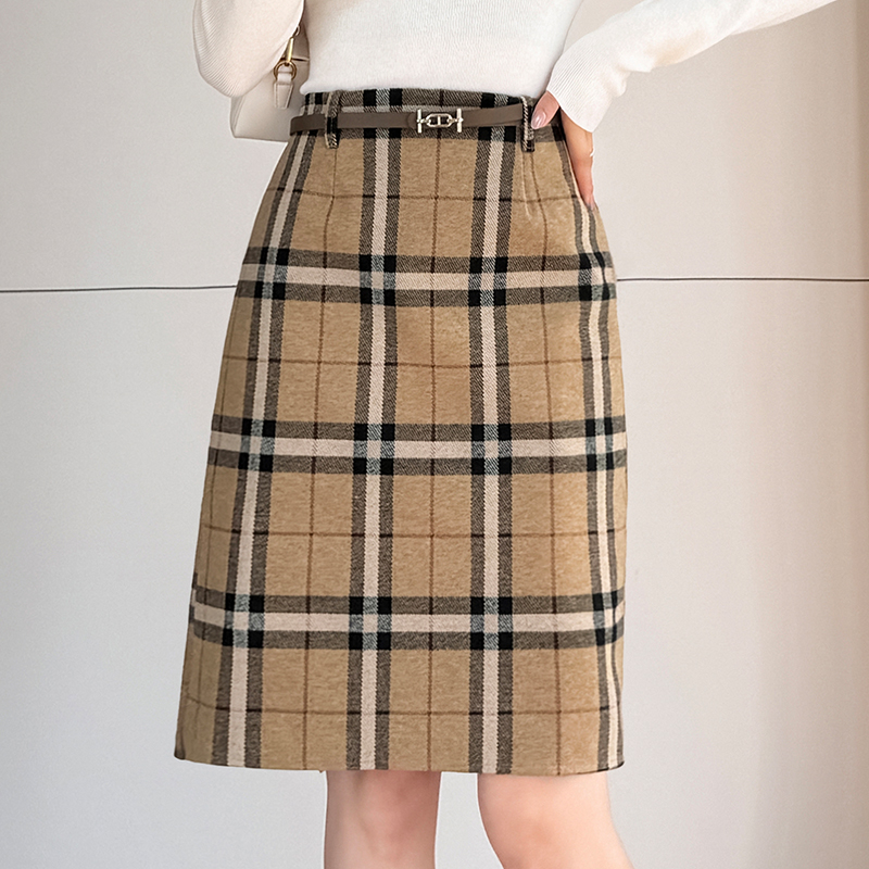 Retro all-match Woolen dress temperament short skirt
