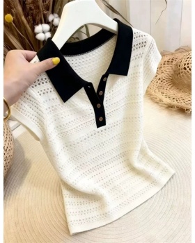 Summer Korean style T-shirt hollow tops for women