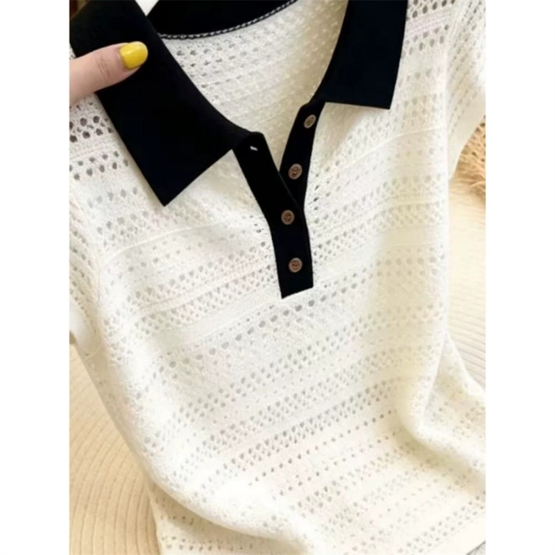 Summer Korean style T-shirt hollow tops for women