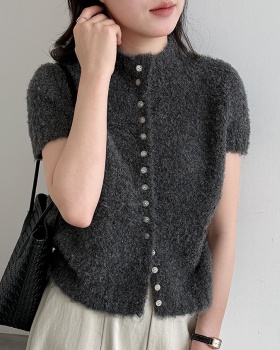 Autumn wool sweater slim short sleeve waistcoat