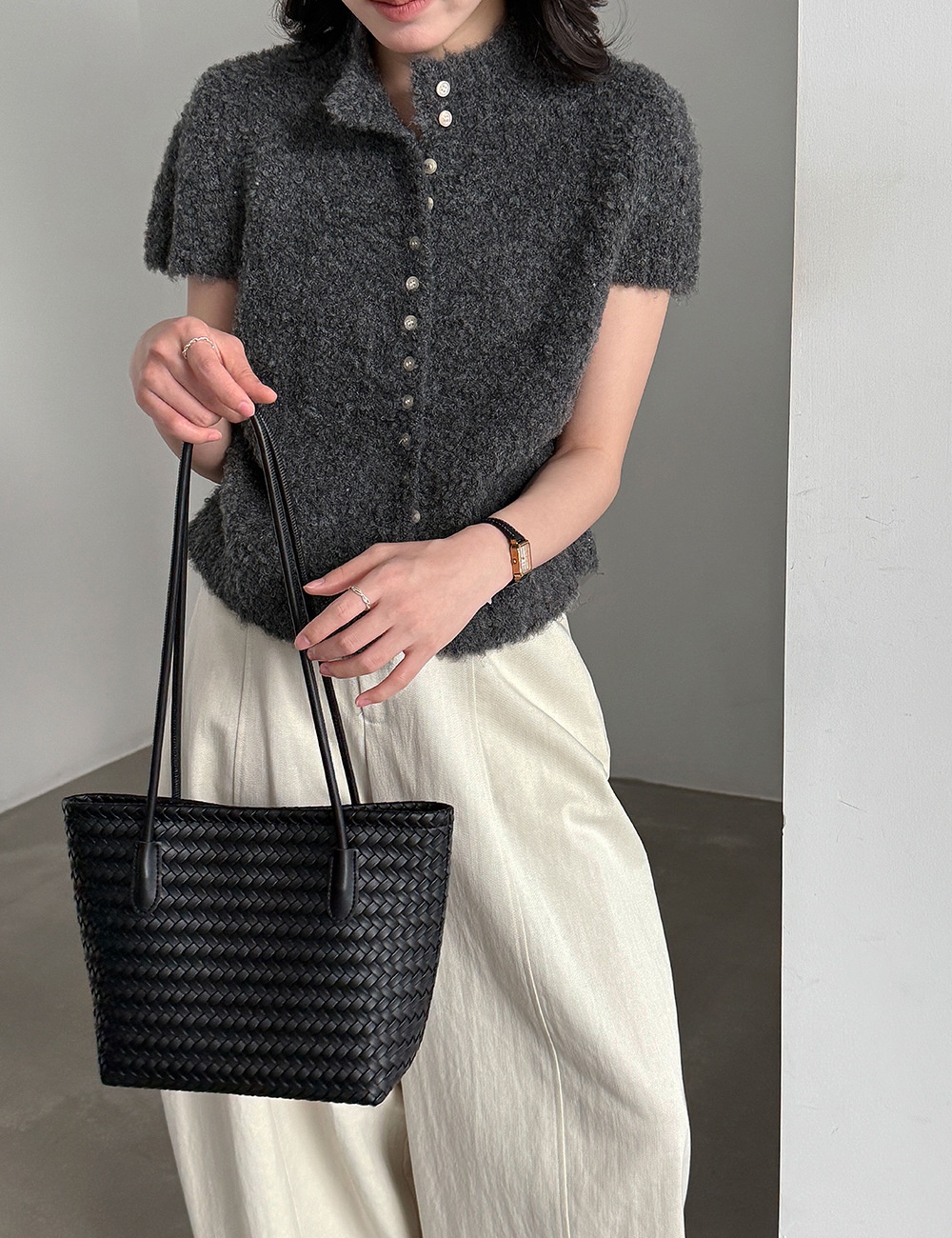 Autumn wool sweater slim short sleeve waistcoat