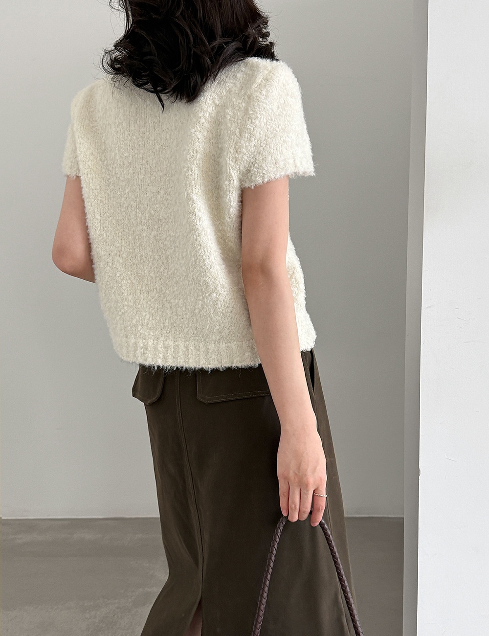 Autumn wool sweater slim short sleeve waistcoat