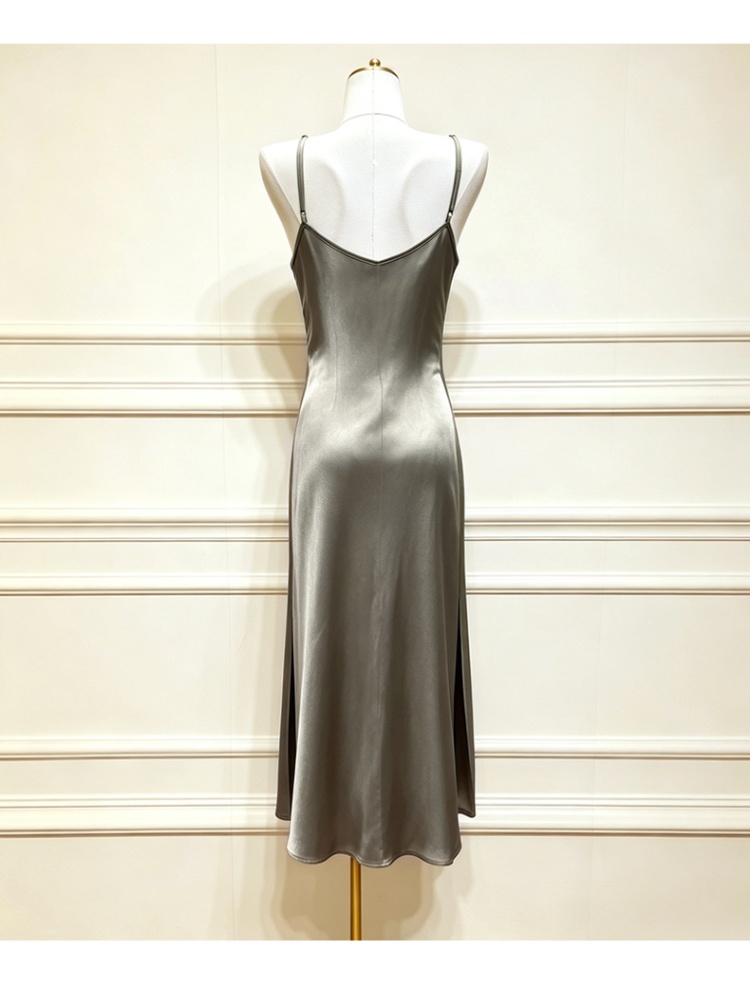 Long round neck vest printing spring and summer dress