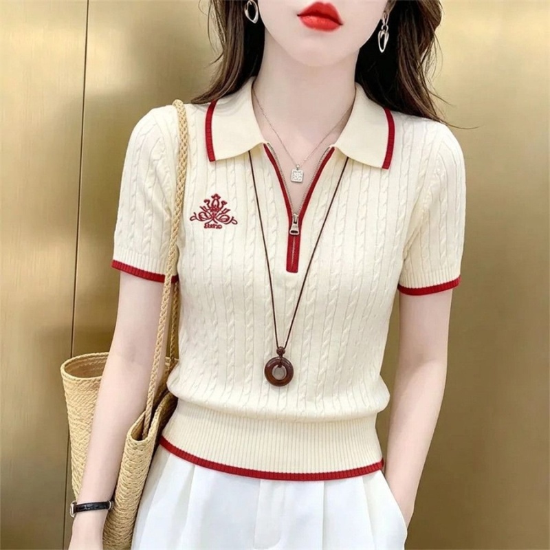 Summer spicegirl short sleeve sweater slim short tops