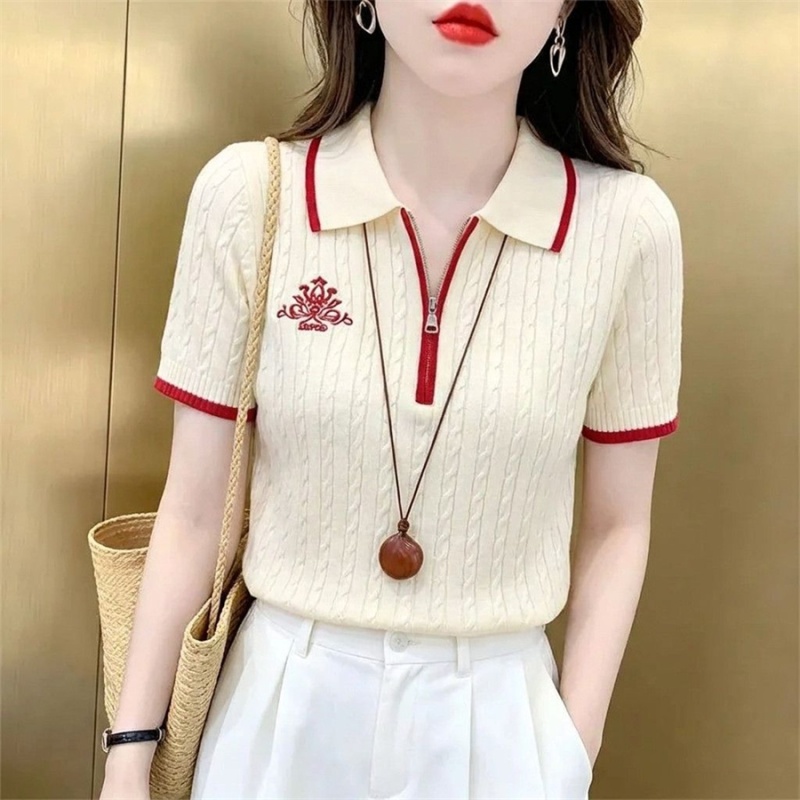 Summer spicegirl short sleeve sweater slim short tops
