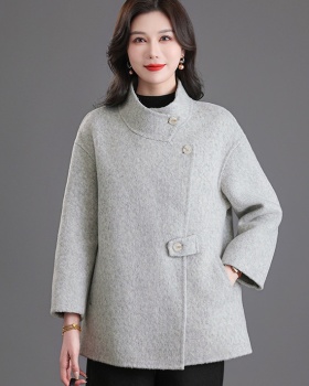 Two-sided wool overcoat small fellow woolen coat for women
