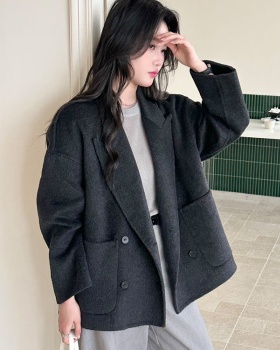 Loose wool coat small fellow overcoat for women