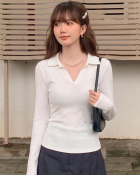 Autumn slim bottoming shirt Western style niche tops for women