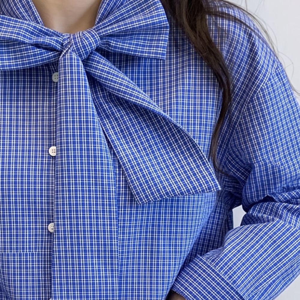Niche long sleeve plaid tops frenum loose shirt for women