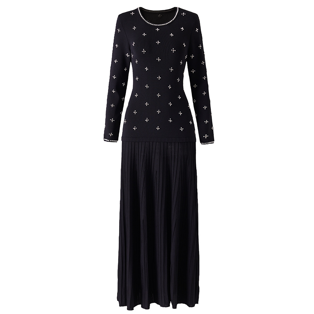 Niche light luxury beading dress for women