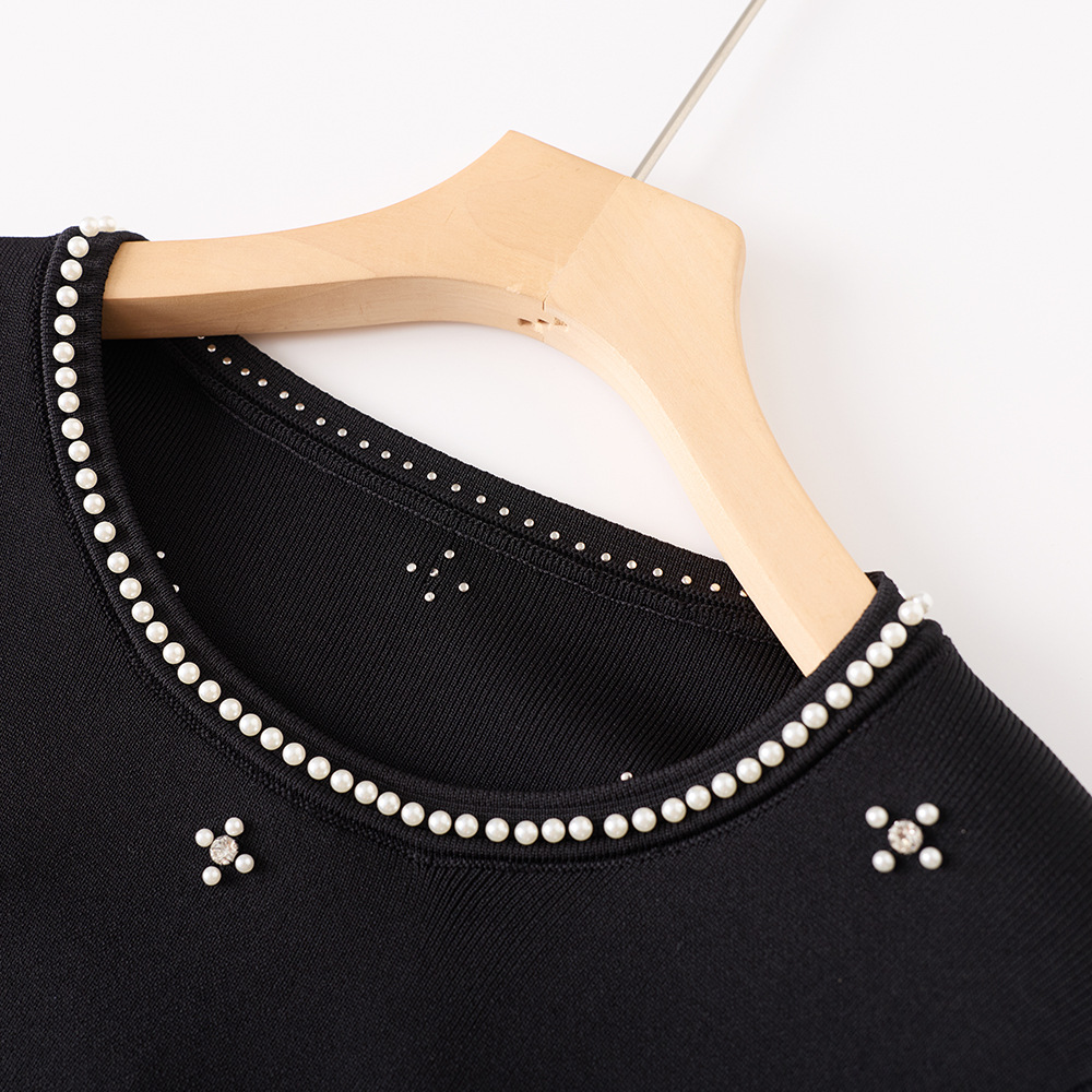 Niche light luxury beading dress for women