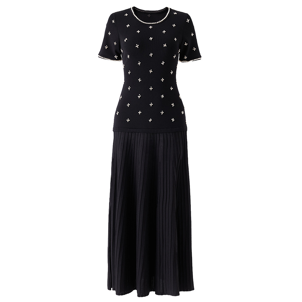 Autumn short sleeve dress spring and summer long dress