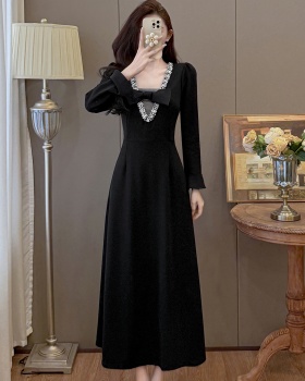 Trumpet sleeves France style dress long formal dress