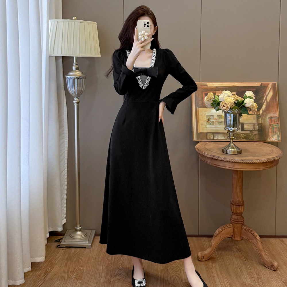 Trumpet sleeves France style dress long formal dress