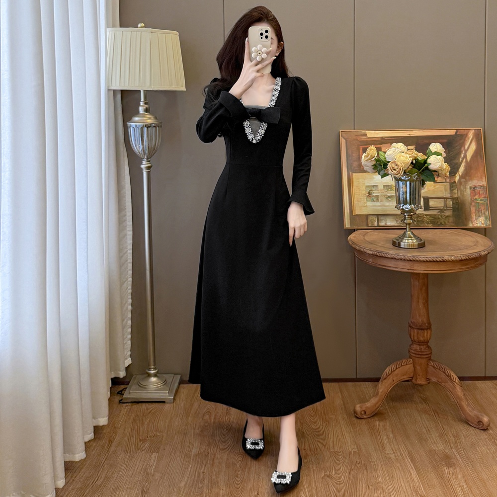 Trumpet sleeves France style dress long formal dress