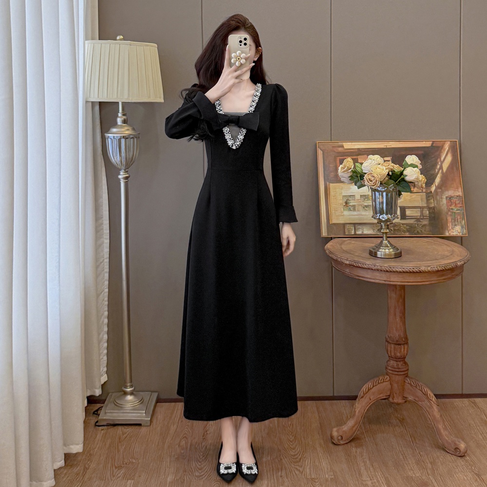 Trumpet sleeves France style dress long formal dress