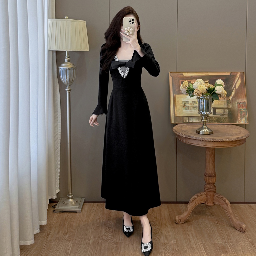 Trumpet sleeves France style dress long formal dress