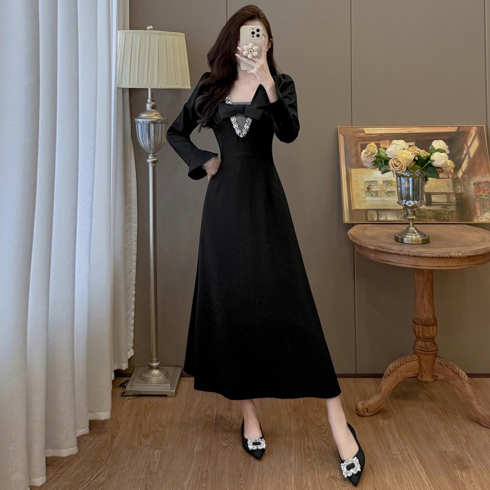 Trumpet sleeves France style dress long formal dress
