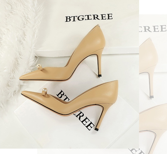 Banquet high-heeled shoes pearl shoes for women