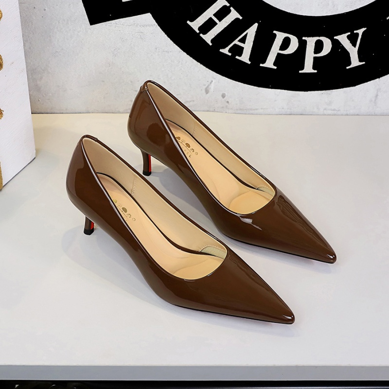 Patent leather sexy shoes European style stilettos for women