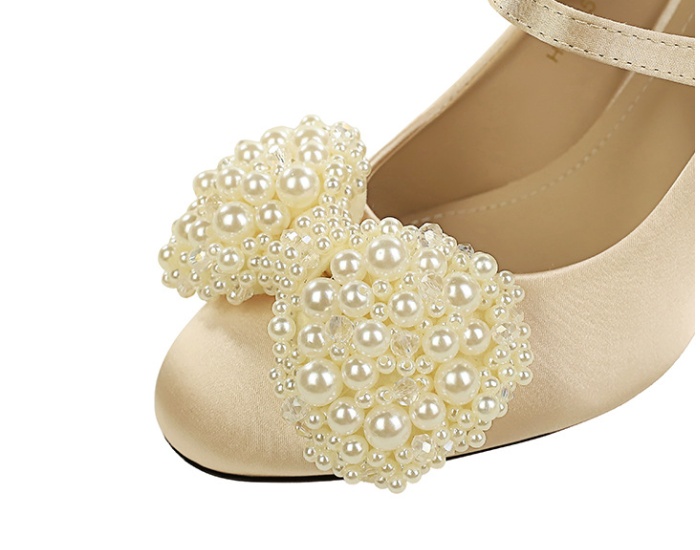 Fashion European style stilettos cingulate pearl shoes