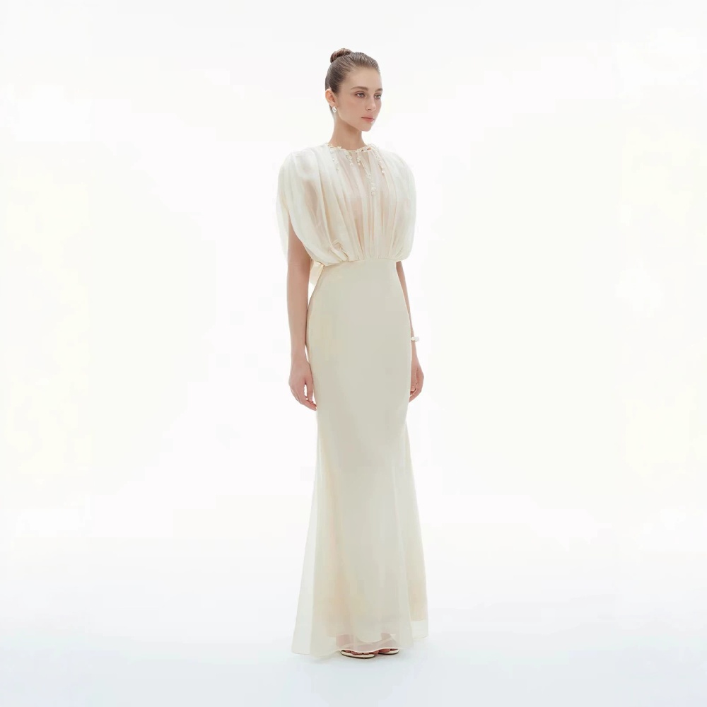 Temperament mermaid long dress lace splice dress