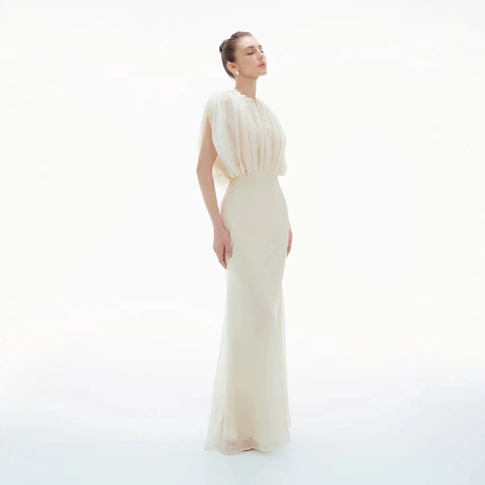 Temperament mermaid long dress lace splice dress