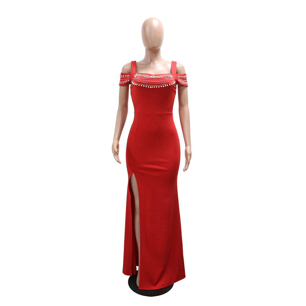 Slim European style evening dress sling dress for women