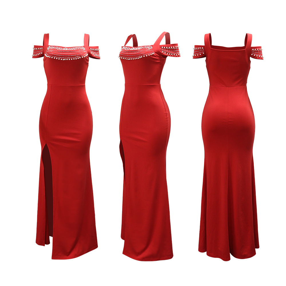 Slim European style evening dress sling dress for women
