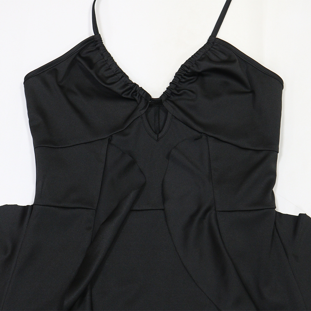 Sling pure European style V-neck venetian jumpsuit