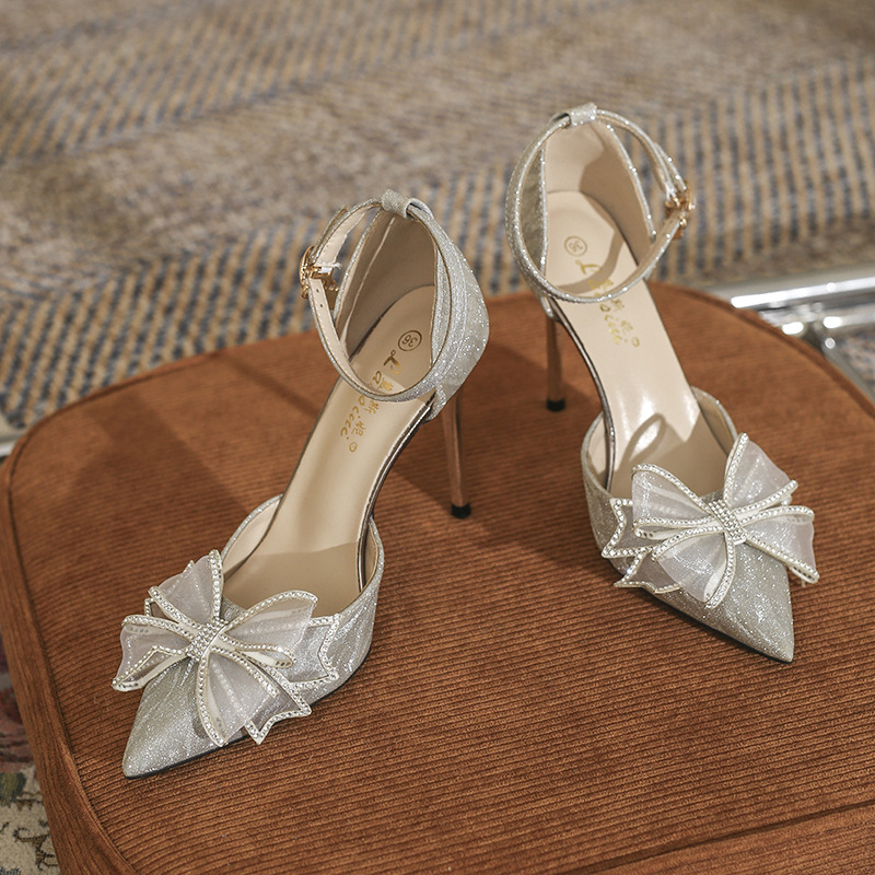 Fine-root high-heeled shoes wedding shoes for women