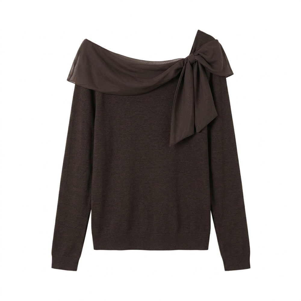 Streamer light luxury bottoming shirt slim tops for women
