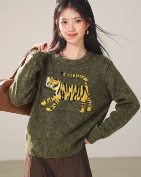 Inside the ride woolen yarn sweater loose tops