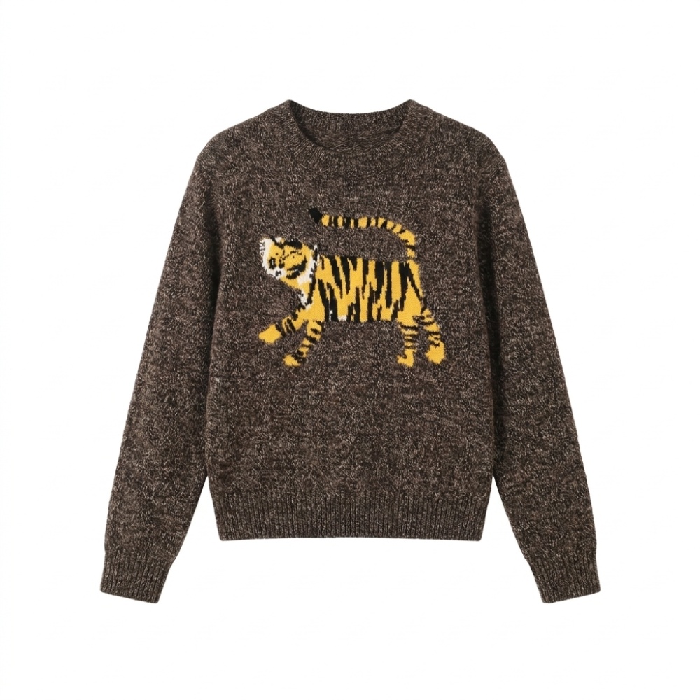 Inside the ride woolen yarn sweater loose tops