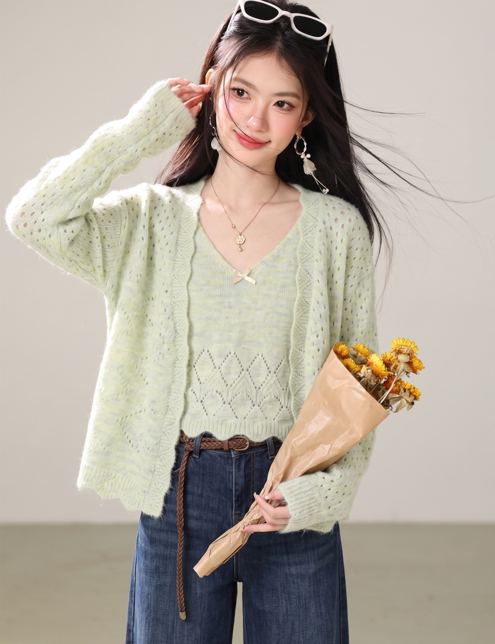 Chanelstyle sling autumn vest 2pcs set for women