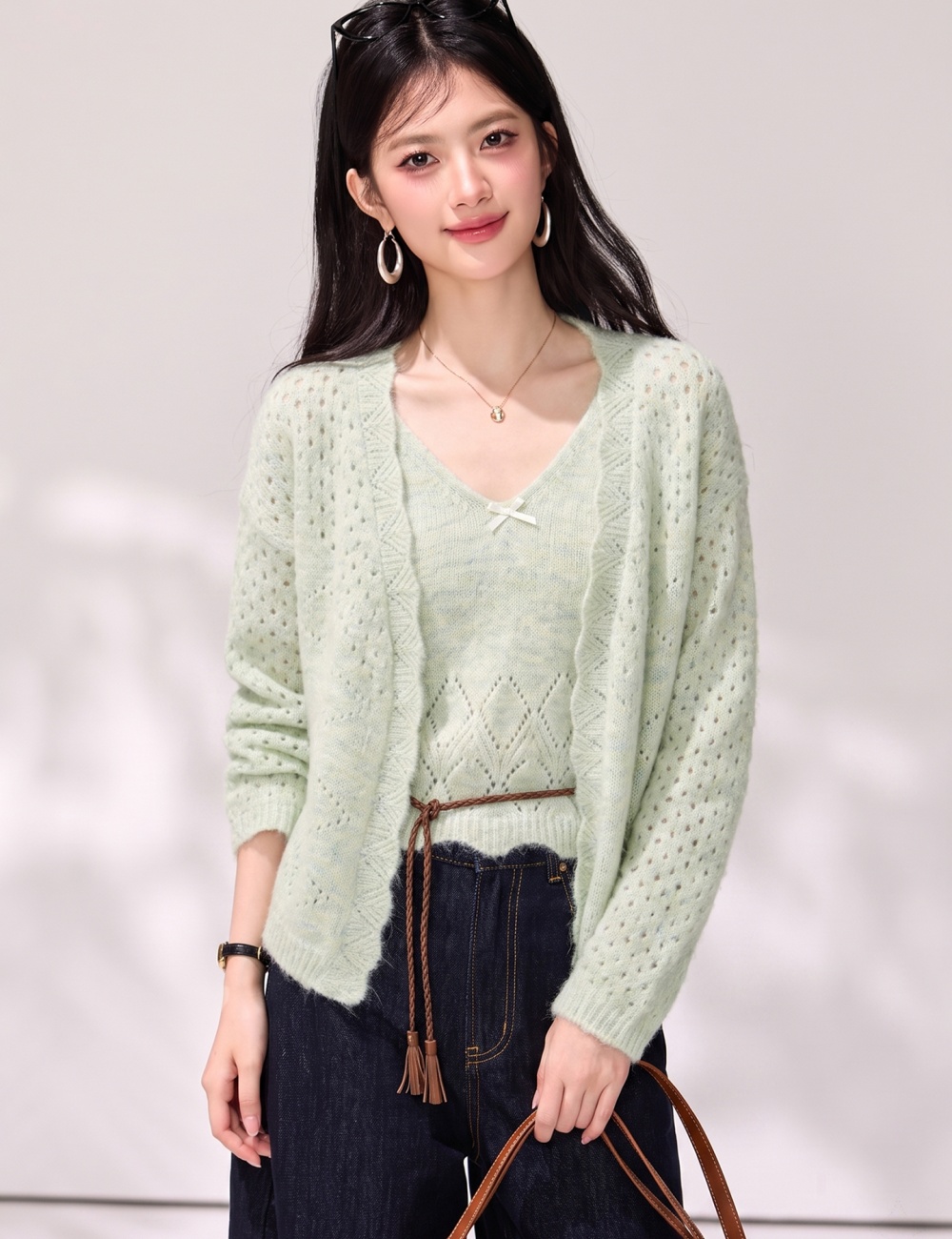 Chanelstyle sling autumn vest 2pcs set for women