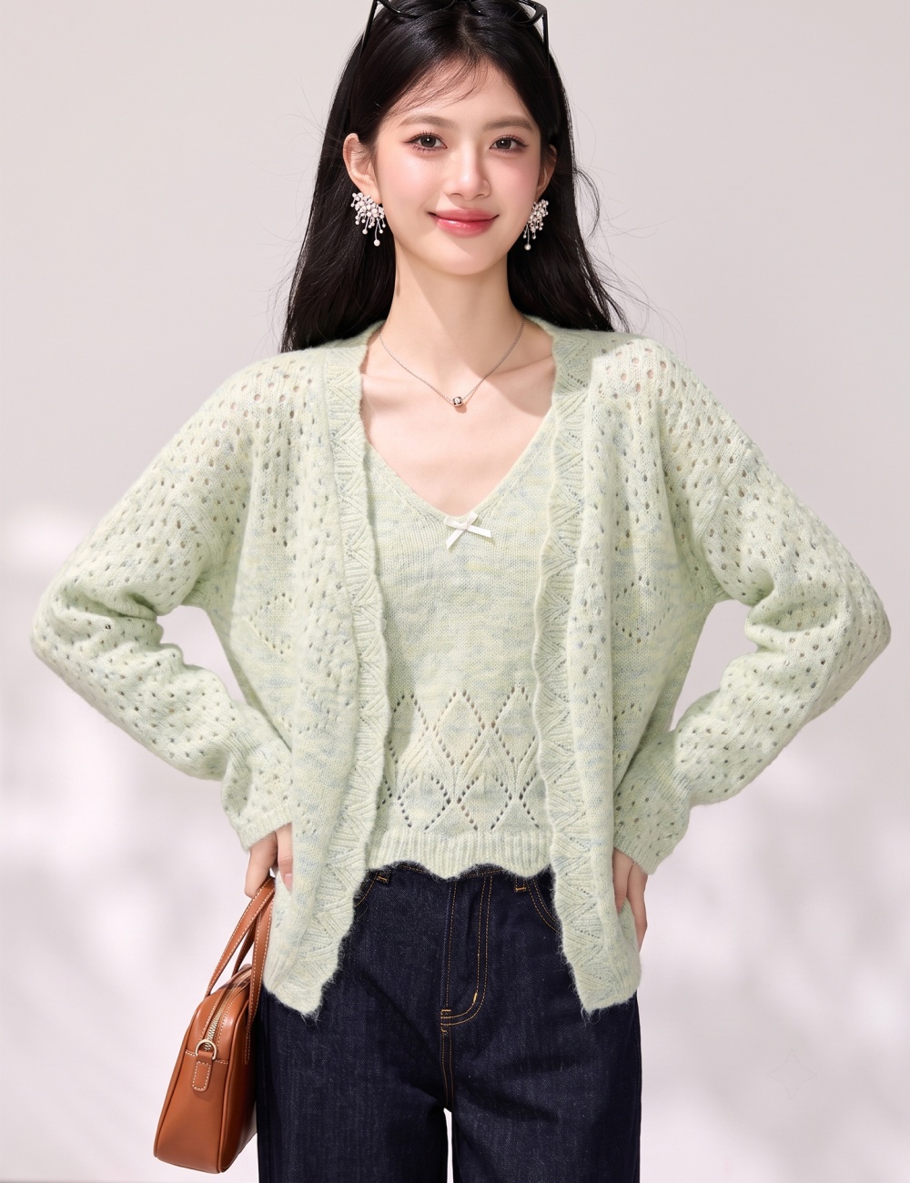 Chanelstyle sling autumn vest 2pcs set for women