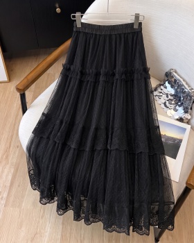 Temperament autumn France style long skirt sweet slim skirt